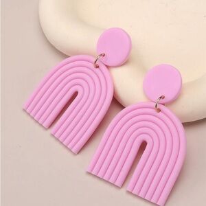 Pink Arch Statement Earrings
